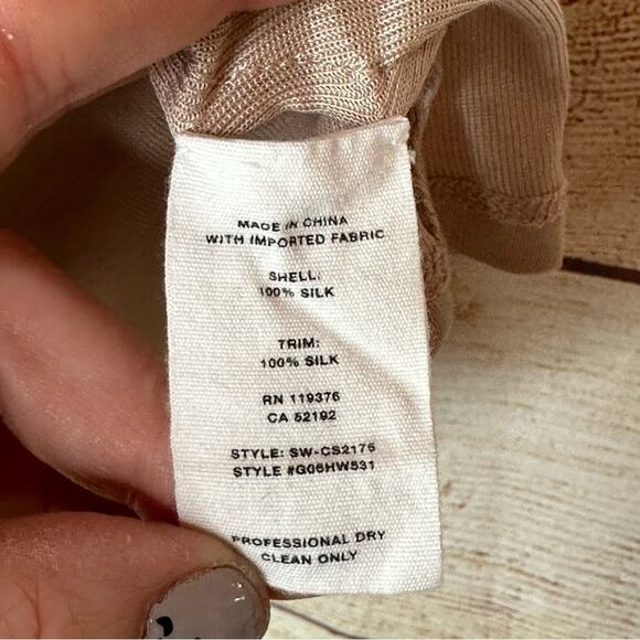 Helmut Lang 100% Silk Neutral Beige Stone - Picture 3 of 4